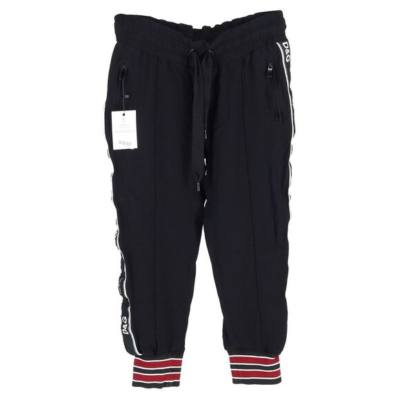 Dolce & Gabbana Logo-Trimmed Jogger Pants in Black Cotton